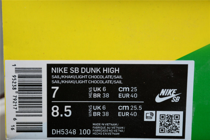 nike dunk high light chocolate - dh5348-100
