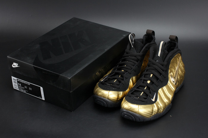 air foamposite pro “metallic gold” black mens 624041-701