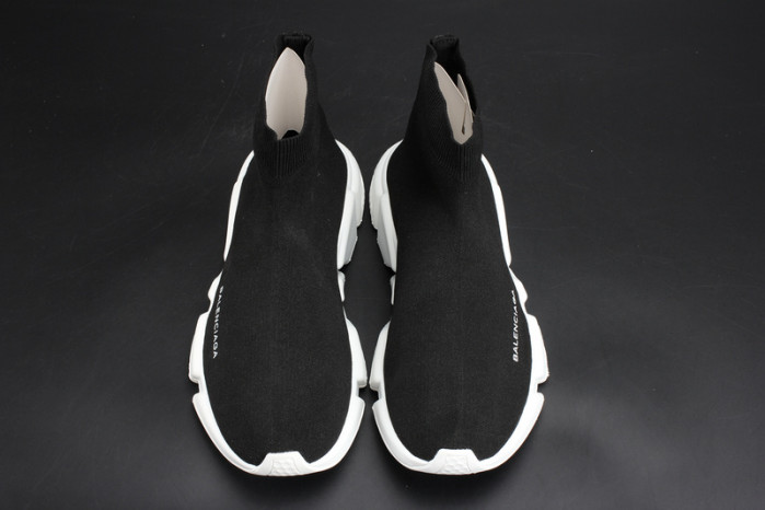 bl stretch mesh high top sneaker black white