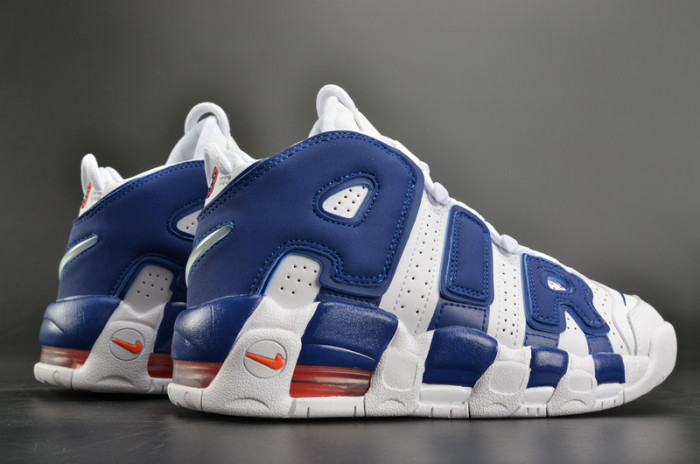 nike air more uptempo “knicks” white/deep royal blue womens 415082-103