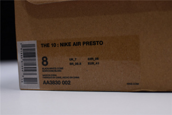 of x nike air presto black aa3830-002