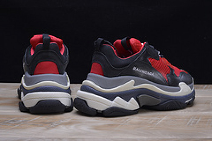 bl triple s sneakers red black