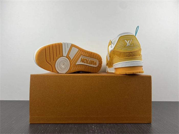 Compact Luis Vitton Trainer Yellow Monogram Denim White 1A9JHB 1707