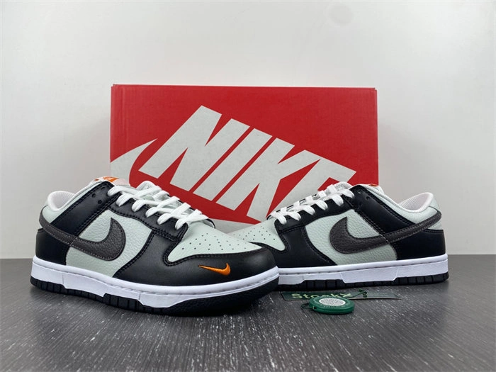 Nike Dunk Low Grey Black Orange Mini Swoosh FN7808- ModernLook 4617