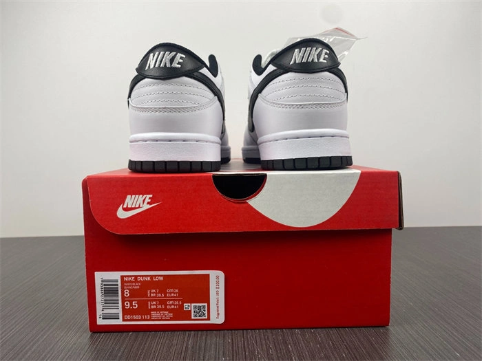 Resilient Nike Dunk Low White Black DD1503- 4802